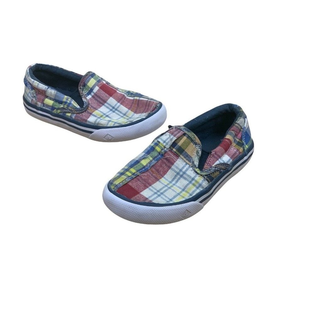 Sperry Kids' Striper Ii Slip on Sneaker, Madras,  Size Little Kids 9M